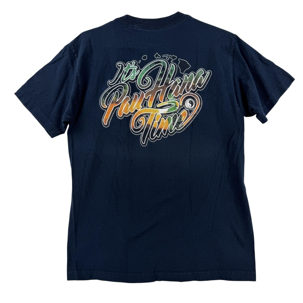 T&C Surf Designs Shirt Mens Medium Blue Pau Hana Hawaii Graphic Tee T-Shirt Surf